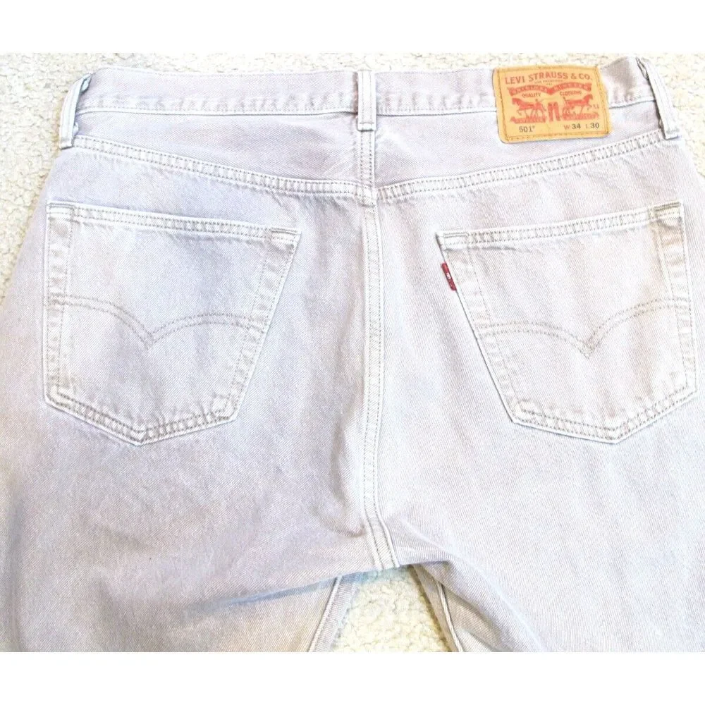 Levi's Original 501 Button Fly Jeans Men's‎ Size 34x30 Beige Straight Leg